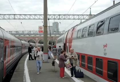 Москва-Рязань - Двухэтажный поезд на Казанском вокзале 1